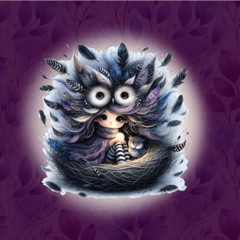 Cute Owl girls Panel 2 Magenta